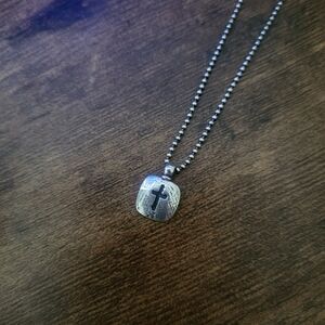 Silpada Sterling Silver Cross Pendant With Mini Ball Chain Necklace